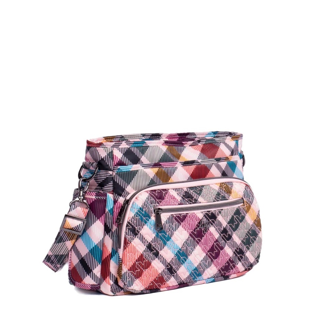 Lug Shimmy SE Crossbody Bag Pink Plaid - Picture 2 of 6